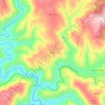 Carte topographique Penso, altitude, relief