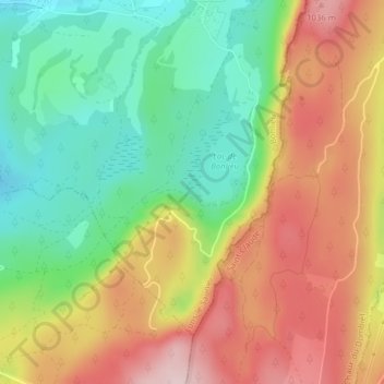 Carte topographique La Queue du Lac, altitude, relief