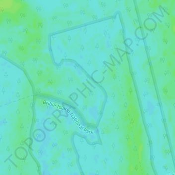 Carte topographique Bribie Island, altitude, relief