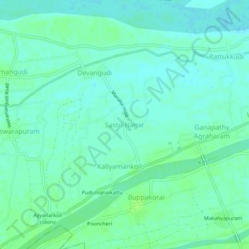 Carte topographique Sastri Nagar, altitude, relief