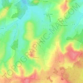 Carte topographique La Brosse, altitude, relief