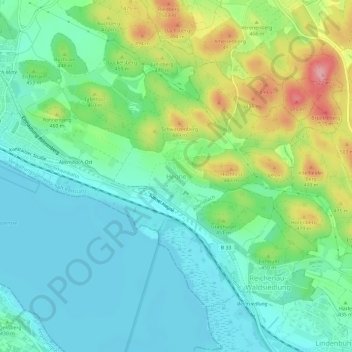 Carte topographique Hegne, altitude, relief