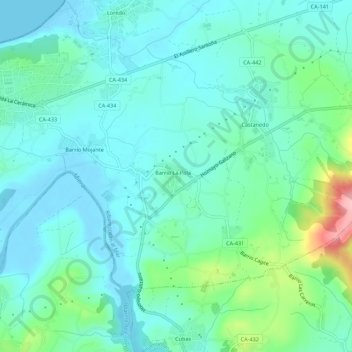 Carte topographique Suesa, altitude, relief