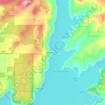 Carte topographique Rockaway Beach, altitude, relief