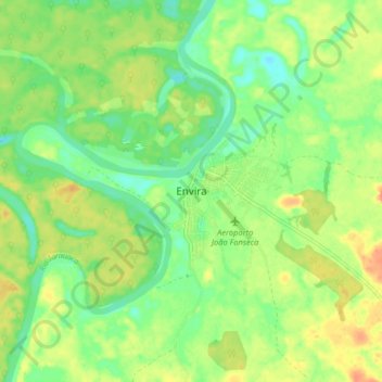 Carte topographique Envira, altitude, relief