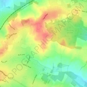 Carte topographique Mobile Phone Tower, altitude, relief