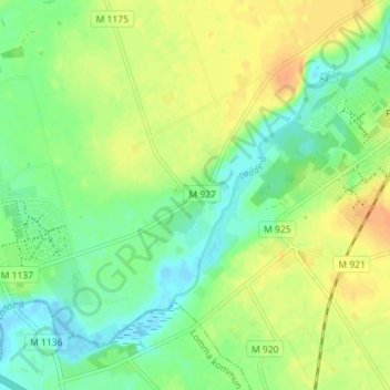 Carte topographique Hög, altitude, relief