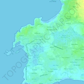 Carte topographique Kerameil, altitude, relief