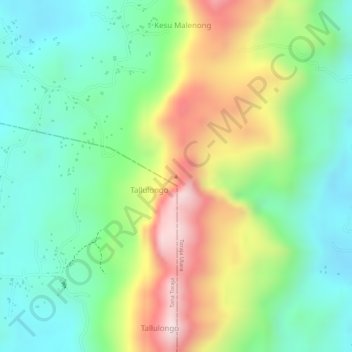 Carte topographique Buntu Sarira, altitude, relief