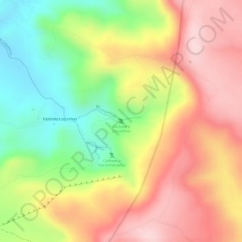 Carte topographique Cachoeira Loquinhas, altitude, relief