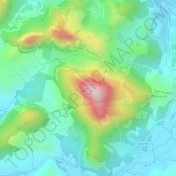 Carte topographique Bela Aurora, altitude, relief
