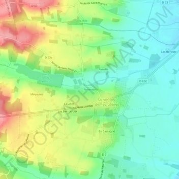 Carte topographique Ferrende, altitude, relief