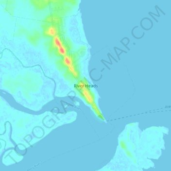Carte topographique River Heads, altitude, relief