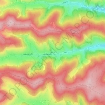 Carte topographique Urach, altitude, relief