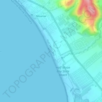 Carte topographique Dunes Beach, altitude, relief