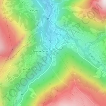 Carte topographique Biroulet, altitude, relief