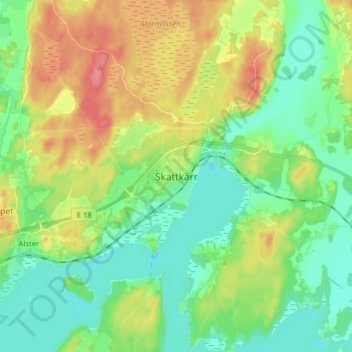 Carte topographique Skattkärr, altitude, relief