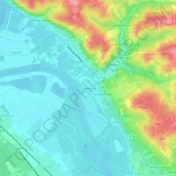 Carte topographique Grauliot, altitude, relief