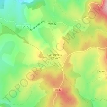 Carte topographique Cusy, altitude, relief
