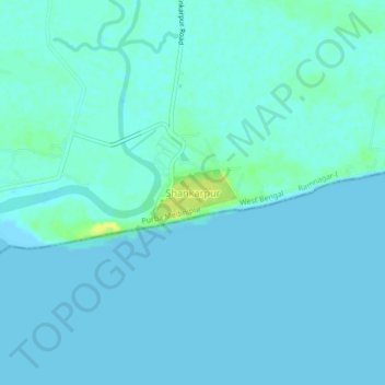 Carte topographique Shankarpur, altitude, relief