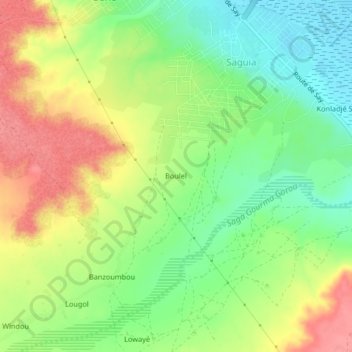 Carte topographique Boulel, altitude, relief