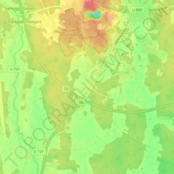 Carte topographique Trefoten, altitude, relief