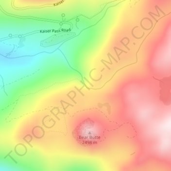 Carte topographique Rancheria Falls, altitude, relief