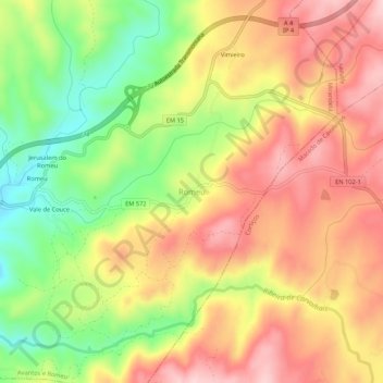 Carte topographique Romeu, altitude, relief