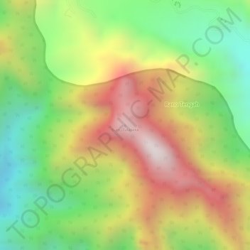 Carte topographique Buttu Talabeke, altitude, relief