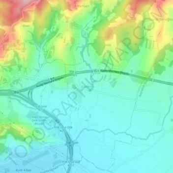 Carte topographique Eseler, altitude, relief