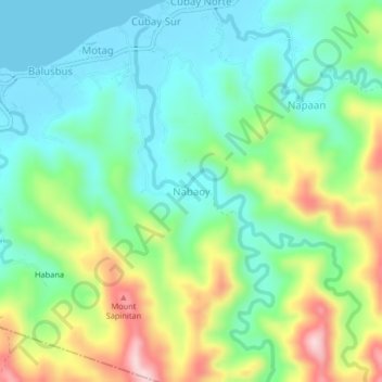 Carte topographique Nabaoy, altitude, relief
