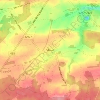 Carte topographique Stave, altitude, relief