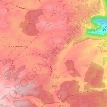 Carte topographique Beffendorf, altitude, relief
