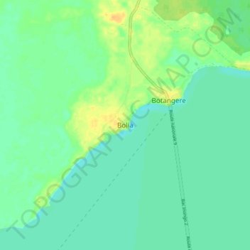 Carte topographique Bolia, altitude, relief