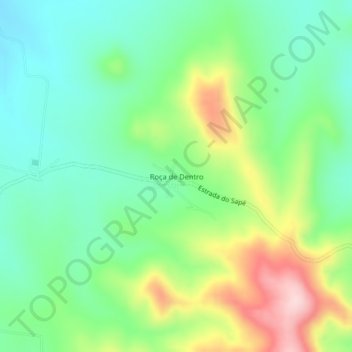 Carte topographique Roça de Dentro, altitude, relief