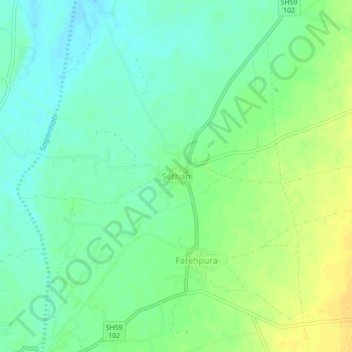 Carte topographique Sethan, altitude, relief