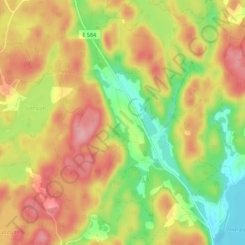 Carte topographique Yxefall, altitude, relief
