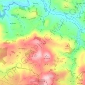 Carte topographique Le Mont, altitude, relief