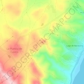 Carte topographique Cerro Calvario, altitude, relief