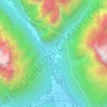 Carte topographique Listolade (Ristolade), altitude, relief