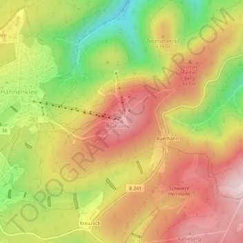 Carte topographique Bocksberg, altitude, relief