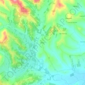 Carte topographique Stevani, altitude, relief