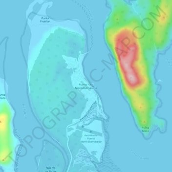 Carte topographique Puerto Raúl Marín Balmaceda, altitude, relief