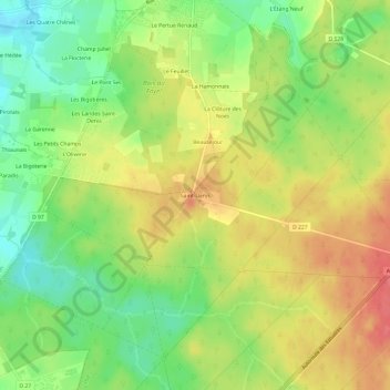 Carte topographique Saint-Denis, altitude, relief