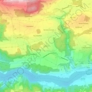 Carte topographique Lochholz, altitude, relief