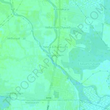 Carte topographique Nappalayam, altitude, relief
