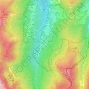 Carte topographique Ca' di Gallo, altitude, relief