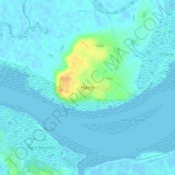 Carte topographique Harty, altitude, relief