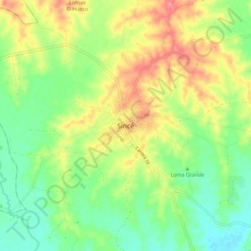Carte topographique Sincé, altitude, relief