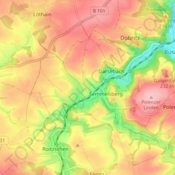 Carte topographique Neurobschütz, altitude, relief